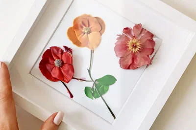 Torkade blommor i 3D-ram