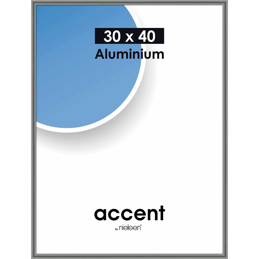 Aluminiumram Accent 30x40 cm | stålgrå | Standardglas