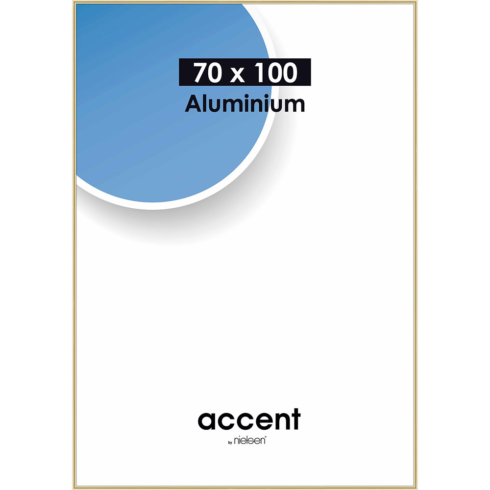 Aluminiumram Accent 70x100 cm | guld blank | standardt glas