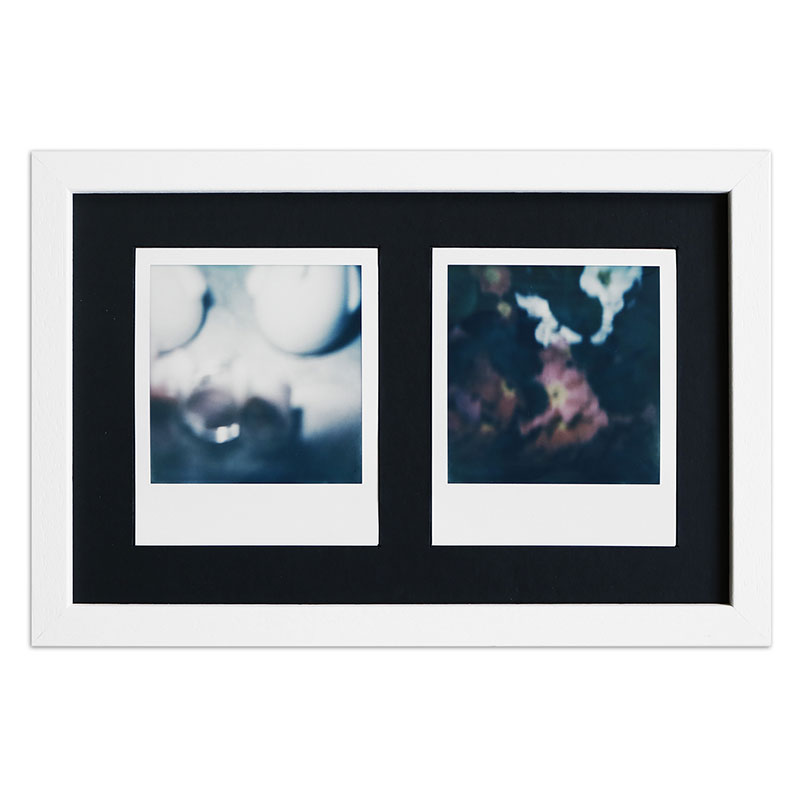 Ram för 2 direktbilder - typ Polaroid 600 24,6x15,7 cm | vit, polerad | Standardglas