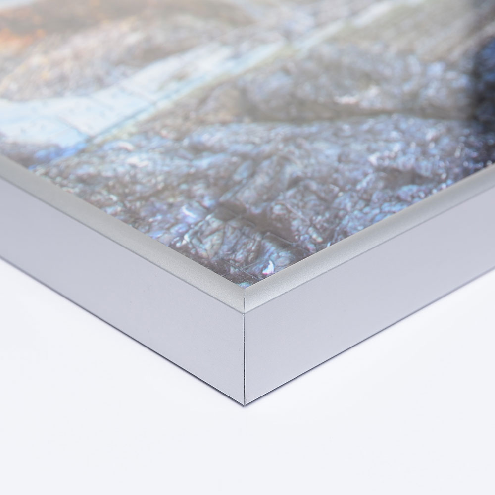 Aluminiumram för pussel för 1000 delar 48x64 cm | silver matt | Antireflex-Konstglas