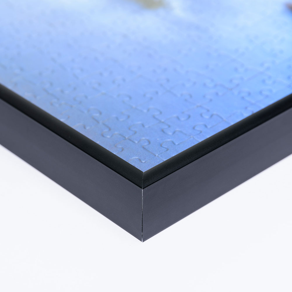 Aluminiumram för pussel för 3000 delar 83,4x117,5 cm | svart matt | Antireflex-Konstglas
