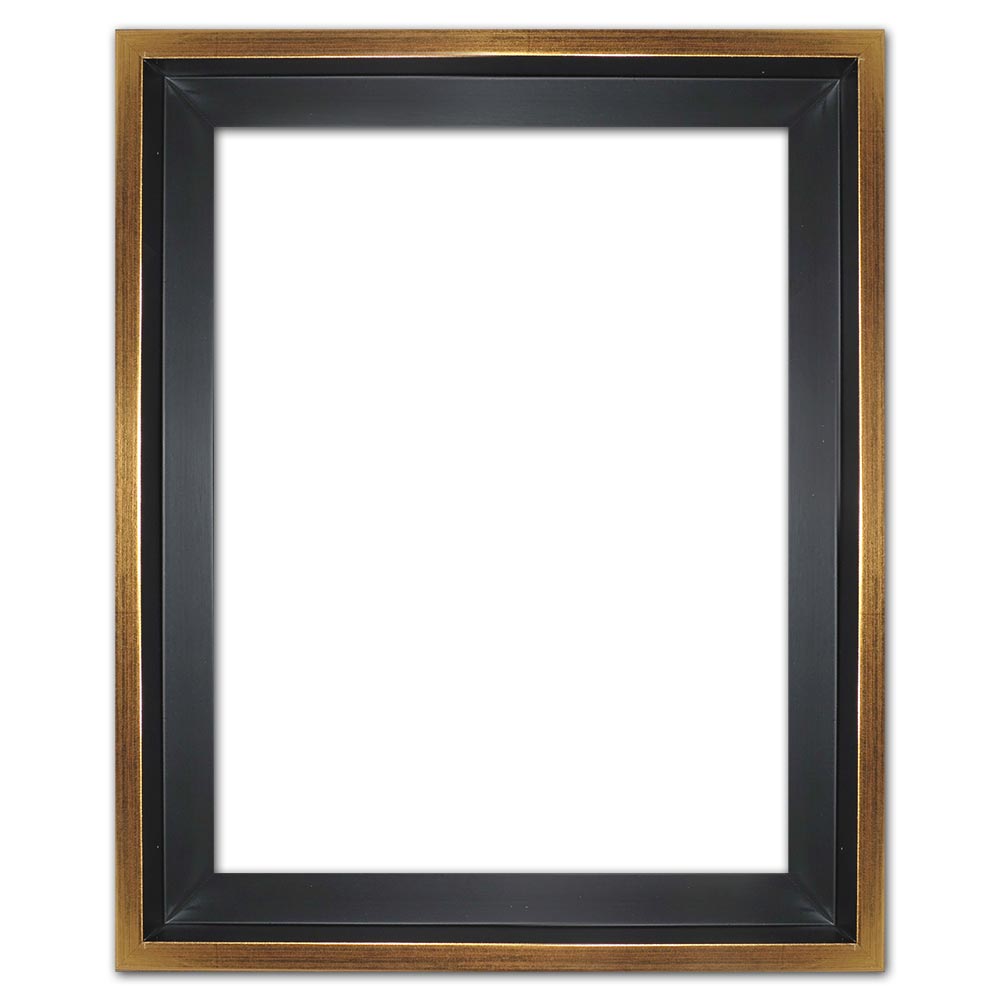 Skuggfogsram Eclipse, svart 50x70 cm | svart med guldkant | Tom ram (utan glas/baksida)