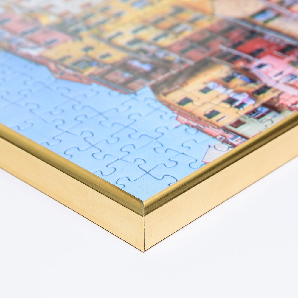 Plast-pusselram för 1000 delar 70x100 cm | guld | Antireflex-Konstglas