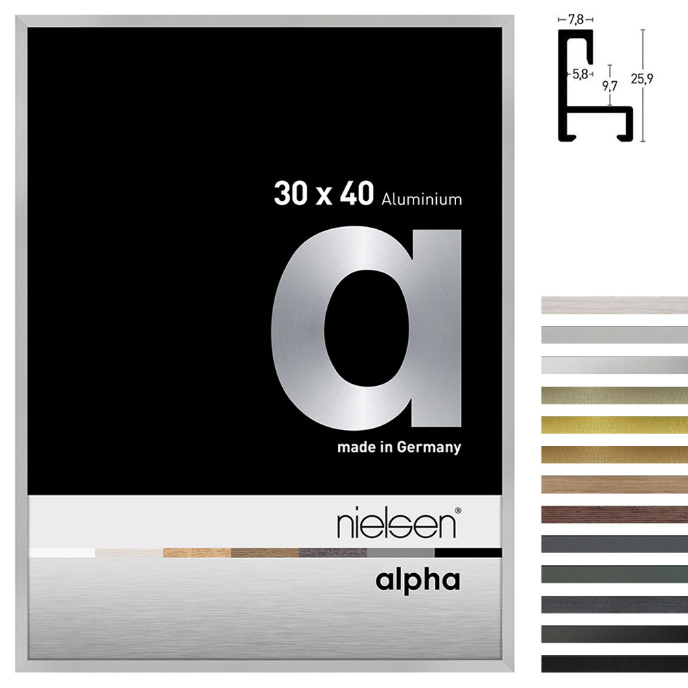 Aluminiumram profil alpha 40x50 cm | ek vit | ClearColour UV92 (Antireflex)