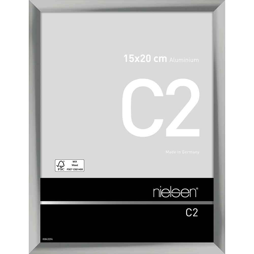 Fotoram C2 15x20 cm | silver blank | Standardglas