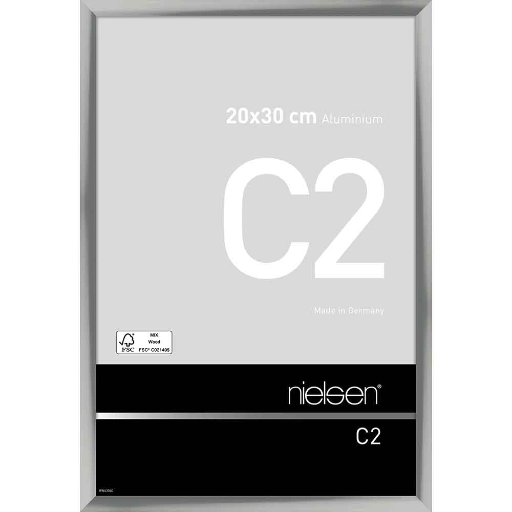 Fotoram C2 20x30 cm | silver blank | Standardglas